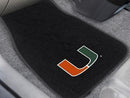 Custom Car Mats NCAA Miami 2-pc Embroidered Front Car Mats 18"x27"