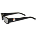 NCAA - Miami Hurricanes Black Reading Glasses +2.50-Sunglasses, Eyewear & Accessories,Reading Glasses,Black Frames, Power 2.50,College Power 2.50-JadeMoghul Inc.
