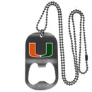 NCAA - Miami Hurricanes Bottle Opener Tag Necklace-Jewelry & Accessories,College Jewelry,Miami Hurricanes Jewelry-JadeMoghul Inc.