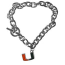 NCAA - Miami Hurricanes Charm Chain Bracelet-Jewelry & Accessories,Bracelets,Charm Chain Bracelets,College Charm Chain Bracelets-JadeMoghul Inc.
