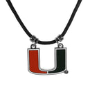 NCAA - Miami Hurricanes Cord Necklace-Jewelry & Accessories,College Jewelry,Miami Hurricanes Jewelry-JadeMoghul Inc.