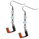 NCAA - Miami Hurricanes Crystal Dangle Earrings-Jewelry & Accessories,Earrings,Crystal Dangle Earrings,College Crystal Earrings-JadeMoghul Inc.
