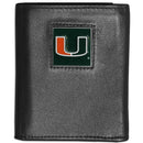 NCAA - Miami Hurricanes Leather Tri-fold Wallet-Wallets & Checkbook Covers,Tri-fold Wallets,Tri-fold Wallets,College Tri-fold Wallets-JadeMoghul Inc.