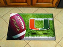 Welcome Door Mat NCAA Miami Scraper Mat 19"x30" Ball