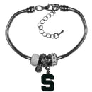 NCAA - Michigan St. Spartans Euro Bead Bracelet-Jewelry & Accessories,Bracelets,Euro Bead Bracelets,College Euro Bead Bracelets-JadeMoghul Inc.