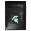 NCAA - Michigan St. Spartans Leather Money Clip/Cardholder Packaged in Gift Box-Wallets & Checkbook Covers,Money Clip/Cardholders,Gift Box Packaging,College Money Clip/Cardholders-JadeMoghul Inc.