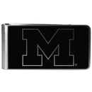 NCAA - Michigan Wolverines Black and Steel Money Clip-Wallets & Checkbook Covers,College Wallets,Michigan Wolverines Wallets-JadeMoghul Inc.