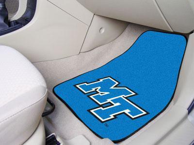 Car Mats NCAA Middle Tennessee State 2-pc Carpeted Front Car Mats 17"x27"