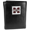 NCAA - Mississippi St. Bulldogs Deluxe Leather Tri-fold Wallet-Wallets & Checkbook Covers,Tri-fold Wallets,Deluxe Tri-fold Wallets,Window Box Packaging,College Tri-fold Wallets-JadeMoghul Inc.
