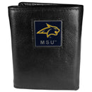 NCAA - Montana St. Bobcats Deluxe Leather Tri-fold Wallet-Wallets & Checkbook Covers,Tri-fold Wallets,Deluxe Tri-fold Wallets,Window Box Packaging,College Tri-fold Wallets-JadeMoghul Inc.