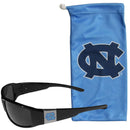 NCAA - N. Carolina Tar Heels Chrome Wrap Sunglasses and Bag-Sunglasses, Eyewear & Accessories,College Eyewear,N. Carolina Tar Heels Eyewear-JadeMoghul Inc.