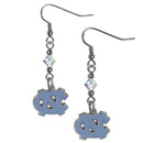 NCAA - N. Carolina Tar Heels Crystal Dangle Earrings-Jewelry & Accessories,Earrings,Crystal Dangle Earrings,College Crystal Earrings-JadeMoghul Inc.