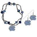 NCAA - N. Carolina Tar Heels Dangle Earrings and Crystal Bead Bracelet Set-Jewelry & Accessories,College Jewelry,N. Carolina Tar Heels Jewelry-JadeMoghul Inc.