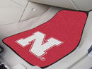 Weather Car Mats NCAA Nebraska 2-pc Carpeted Front Car Mats 17"x27"