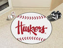 Round Rugs For Sale NCAA Nebraska Huskers Baseball Mat 27" diameter