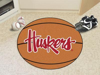 Round Rugs NCAA Nebraska Huskers Basketball Mat 27" diameter