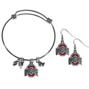 NCAA - Ohio St. Buckeyes Dangle Earrings and Charm Bangle Bracelet Set-Jewelry & Accessories,College Jewelry,Ohio St. Buckeyes Jewelry-JadeMoghul Inc.