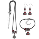 NCAA - Ohio St. Buckeyes Euro Bead Jewelry 3 piece Set-Jewelry & Accessories,College Jewelry,Ohio St. Buckeyes Jewelry-JadeMoghul Inc.