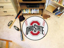 Round Rugs NCAA Ohio State Baseball Mat 27" diameter