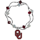 NCAA - Oklahoma Sooners Crystal Bead Bracelet-Jewelry & Accessories,College Jewelry,College Bracelets,Crystal Bead Bracelets-JadeMoghul Inc.