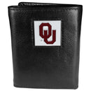 NCAA - Oklahoma Sooners Deluxe Leather Tri-fold Wallet-Wallets & Checkbook Covers,Tri-fold Wallets,Deluxe Tri-fold Wallets,Window Box Packaging,College Tri-fold Wallets-JadeMoghul Inc.