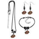 NCAA - Oklahoma St. Cowboys Euro Bead Jewelry 3 piece Set-Jewelry & Accessories,College Jewelry,Oklahoma St. Cowboys Jewelry-JadeMoghul Inc.