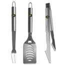 NCAA - Oregon Ducks 3 pc Stainless Steel BBQ Set-Tailgating & BBQ Accessories,BBQ Tools,3 pc Steel Tool SetCollege 3 pc Steel Tool Set-JadeMoghul Inc.
