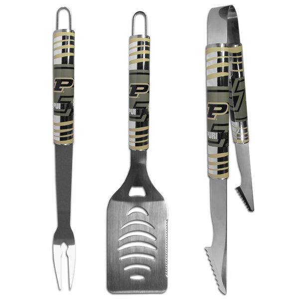 NCAA - Purdue Boilermakers 3 pc Tailgater BBQ Set-Tailgating & BBQ Accessories,BBQ Tools,3 pc Tailgater Tool Set,College 3 pc Tailgater Tool Set-JadeMoghul Inc.