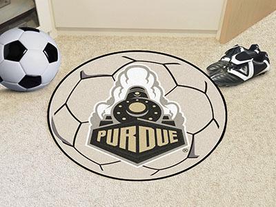 Round Entry Rugs NCAA Purdue 'Train' Soccer Ball 27" diameter