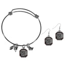 NCAA - S. Carolina Gamecocks Dangle Earrings and Charm Bangle Bracelet Set-Jewelry & Accessories,College Jewelry,S. Carolina Gamecocks Jewelry-JadeMoghul Inc.