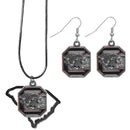 NCAA - S. Carolina Gamecocks Dangle Earrings and State Necklace Set-Jewelry & Accessories,College Jewelry,S. Carolina Gamecocks Jewelry-JadeMoghul Inc.