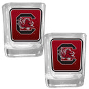 NCAA - S. Carolina Gamecocks Square Glass Shot Glass Set-Beverage Ware,Shot Glass,Graphic Shot Glass,College Graphic Shot Glass,-JadeMoghul Inc.