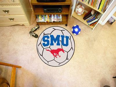 Round Entry Rugs NCAA SMU Soccer Ball 27" diameter