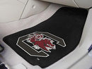 Rubber Car Mats NCAA South Carolina 2-pc Carpeted Front Car Mats 17"x27"