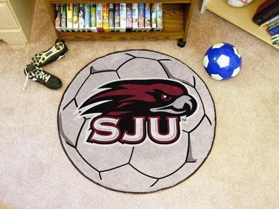 Round Indoor Outdoor Rugs NCAA St. Joseph's Soccer Ball 27" diameter
