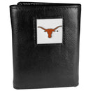 NCAA - Texas Longhorns Deluxe Leather Tri-fold Wallet-Wallets & Checkbook Covers,Tri-fold Wallets,Deluxe Tri-fold Wallets,Window Box Packaging,College Tri-fold Wallets-JadeMoghul Inc.