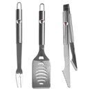 NCAA - Texas Tech Raiders 3 pc Stainless Steel BBQ Set-Tailgating & BBQ Accessories,BBQ Tools,3 pc Steel Tool SetCollege 3 pc Steel Tool Set-JadeMoghul Inc.