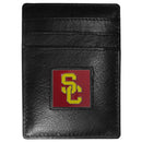 NCAA - USC Trojans Leather Money Clip/Cardholder Packaged in Gift Box-Wallets & Checkbook Covers,Money Clip/Cardholders,Gift Box Packaging,College Money Clip/Cardholders-JadeMoghul Inc.