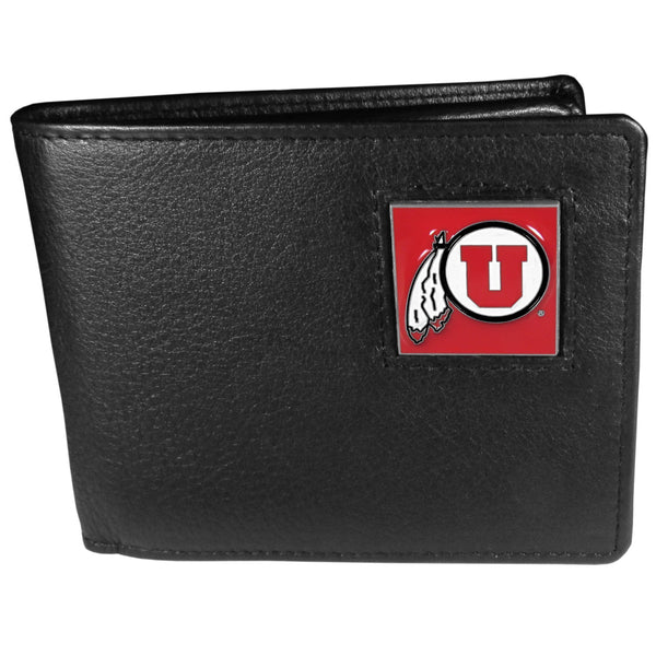 NCAA - Utah Utes Leather Bi-fold Wallet-Wallets & Checkbook Covers,Bi-fold Wallets,Window Box Packaging,College Bi-fold Wallets-JadeMoghul Inc.