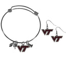 NCAA - Virginia Tech Hokies Dangle Earrings and Charm Bangle Bracelet Set-Jewelry & Accessories,College Jewelry,Virginia Tech Hokies Jewelry-JadeMoghul Inc.