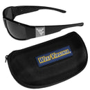 NCAA - W. Virginia Mountaineers Chrome Wrap Sunglasses and Zippered Carrying Case-Sunglasses, Eyewear & Accessories,Sunglass & Accessory Sets,Chrome Wrap Sunglasses & Zippered Case,College Chrome Wrap Sunglasses & Zippered Case-JadeMoghul Inc.