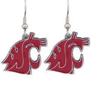 NCAA - Washington St. Cougars Dangle Earrings-Jewelry & Accessories,Earrings,Dangle Earrings,Dangle Earrings,College Dangle Earrings-JadeMoghul Inc.
