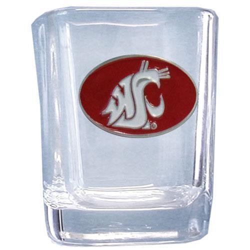 NCAA - Washington St. Cougars Square Shot Glass-Beverage Ware,Shot Glasses,Square Shot Glasses,College Square Shot Glasses-JadeMoghul Inc.