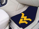 Rubber Car Mats NCAA West Virginia 2-pc Carpeted Front Car Mats 17"x27"