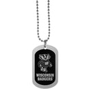 NCAA - Wisconsin Badgers Chrome Tag Necklace-Jewelry & Accessories,Necklaces,Chrome Tag Necklaces,College Chrome Tag Necklaces-JadeMoghul Inc.