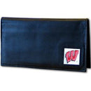 NCAA - Wisconsin Badgers Deluxe Leather Checkbook Cover-Wallets & Checkbook Covers,Checkbook Covers,Wallet Checkbook Covers,Window Box Packaging,College Wallet Checkbook Covers-JadeMoghul Inc.