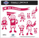 NCAA - Wisconsin Badgers Family Decal Set Large-Automotive Accessories,Decals,Family Character Decals,Large Family Decals,College Large Family Decals-JadeMoghul Inc.
