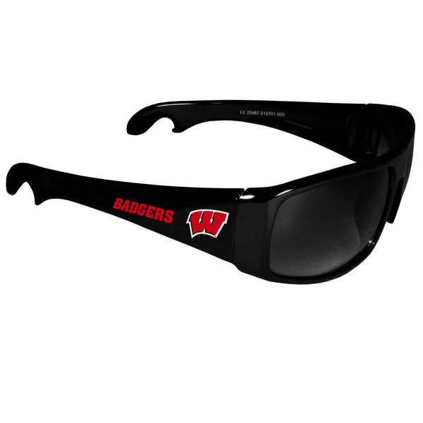 NCAA - Wisconsin Badgers Wrap Bottle Opener Sunglasses-Sunglasses, Eyewear & Accessories,College Eyewear,College Sunglasses,Bottle Opener Sunglasses-JadeMoghul Inc.