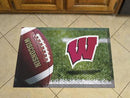 Custom Welcome Mats NCAA Wisconsin Scraper Mat 19"x30" Ball