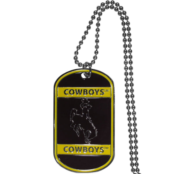 NCAA - Wyoming Cowboy Tag Necklace-Jewelry & Accessories,Necklaces,Tag Necklaces,College Tag Necklaces-JadeMoghul Inc.
